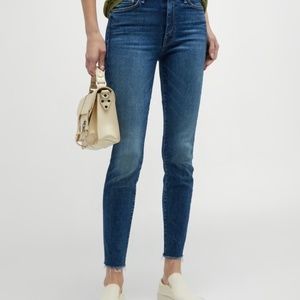 MOTHER Looker ankle fray jeans